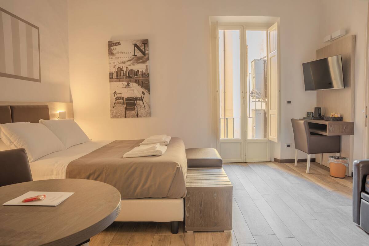 Comfort-Vierbettzimmer, Balkon, Blick auf den Innenhof