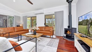 Smart TV, fireplace