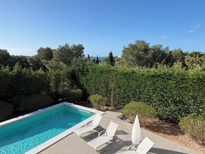 Pool - Modern villa 100m from Cala Llenya beach , Ibiza · Pool · Sea views (Cala Llenya)