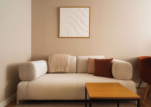 Studio Wheelchair Accessible | Living area | 50-inch flat-screen TV with cable channels