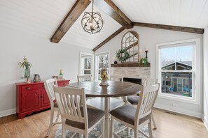 Dining - Welcome to your luxury Lee’s Summit getaway—a high-end 4-bedroom, 3-bath home designed for comfortable group stays with a true “vacation mode” backyard. (Lees Summit)