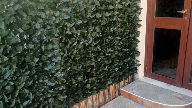 Um sebedo, uma porta e um chão de azulejos.