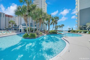 A heated pool - FREE Beach Service, Long Beach IV 707E Pools, Hot Tub, Gym, FREE Golf & Perks (Panama City Beach)