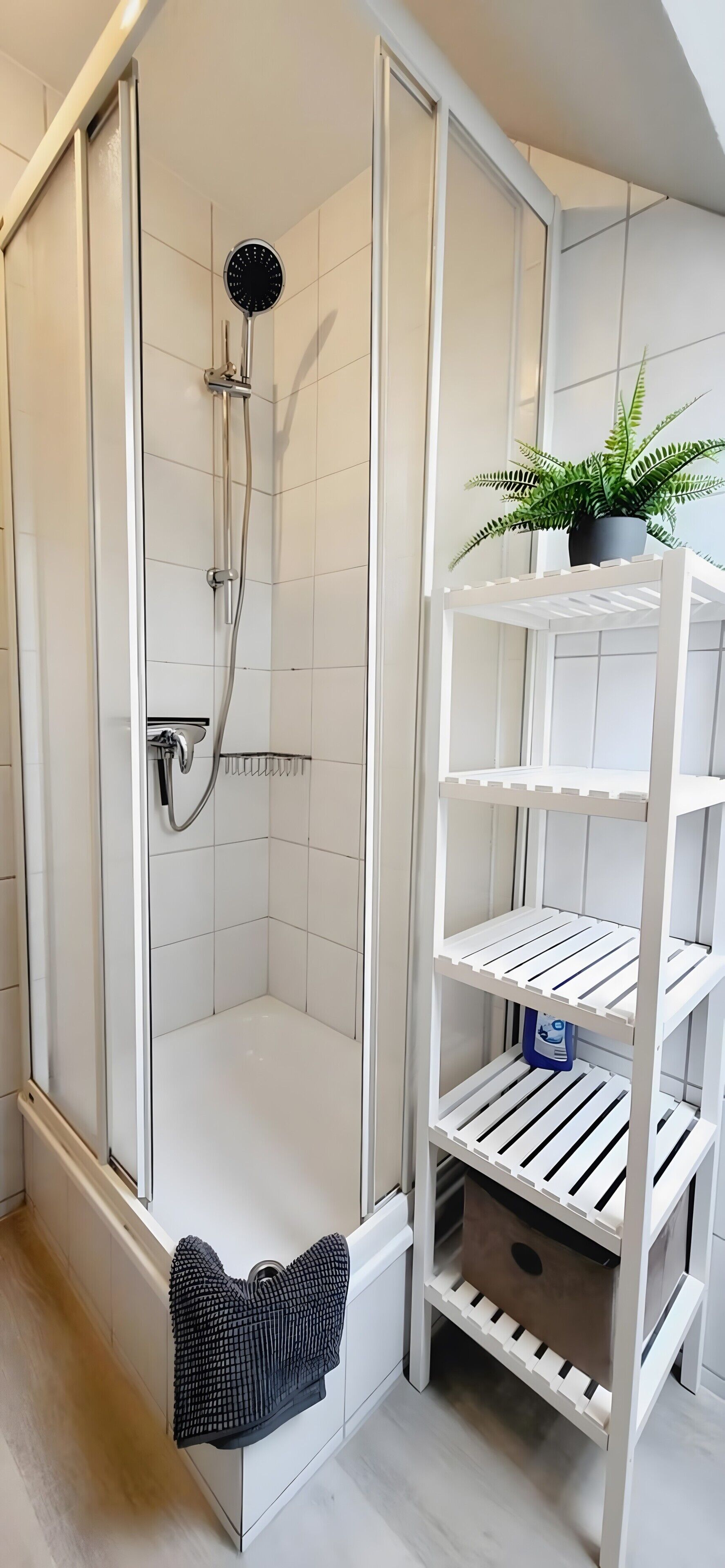 Dusche, Haartrockner, Handtücher