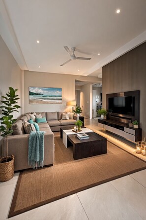 Living area - Black Reef Apartments (Pointe aux Biches)
