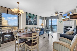 Smart TV, fireplace - Waterpointe II 701 l Oceanfront l 3BR l Pools (North Myrtle Beach)