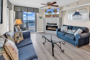 Smart TV, fireplace - Waterpointe II 701 l Oceanfront l 3BR l Pools (North Myrtle Beach)