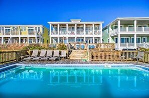 Pool - Kure Surf Shack - 5 bed, oceanfront with large pool and elevator (Kure Beach)