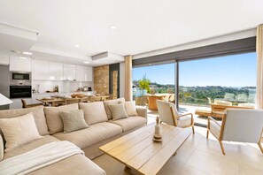 Living area - Luxury penthouse with sea views and pool near Marbella (Estepona)