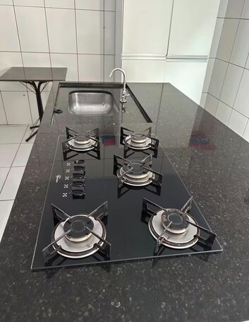 Private kitchen. House with Pool in Mineiros