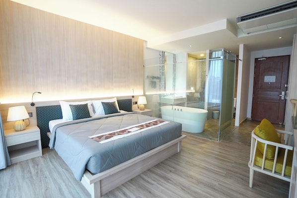 Chambre supérieure double, vue sur la mer | Accès au Wi-Fi (inclus), literie fournie