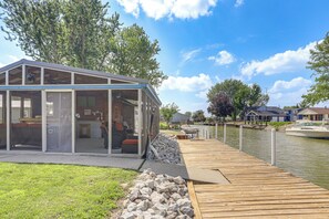 House (3 Bedrooms) | Front of property - 75' Private Dock! Waterfront Nugent's Canal Home (Port Clinton)