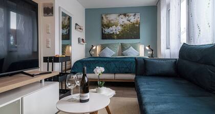 Modernes Apartment Skandi mit Terrasse und eingezäuntem Garten in Gunzenhausen