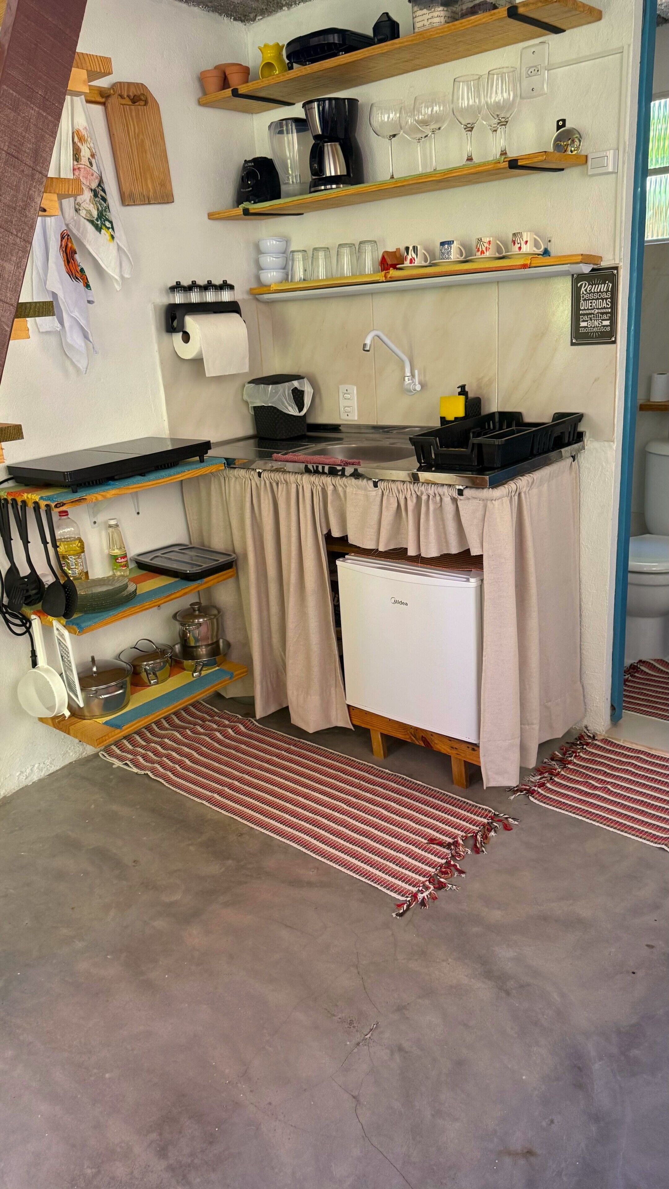 Chalé, vista parcial para o mar | Cozinha privada