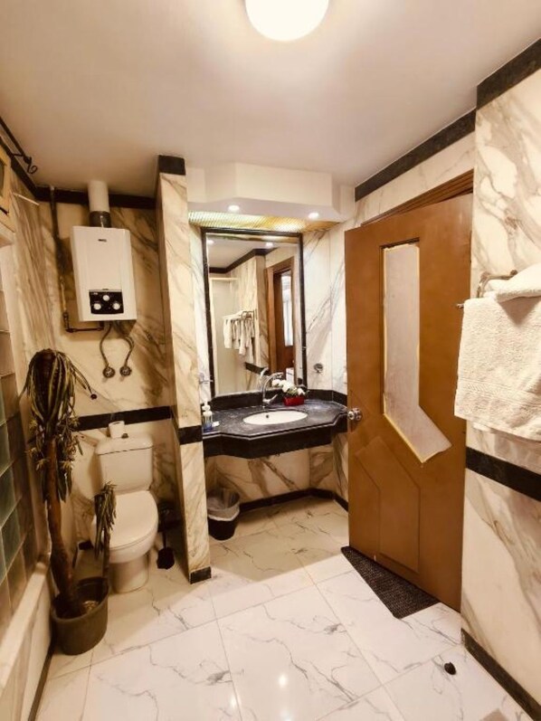 Dusche, Haartrockner, Bidet, Handtücher