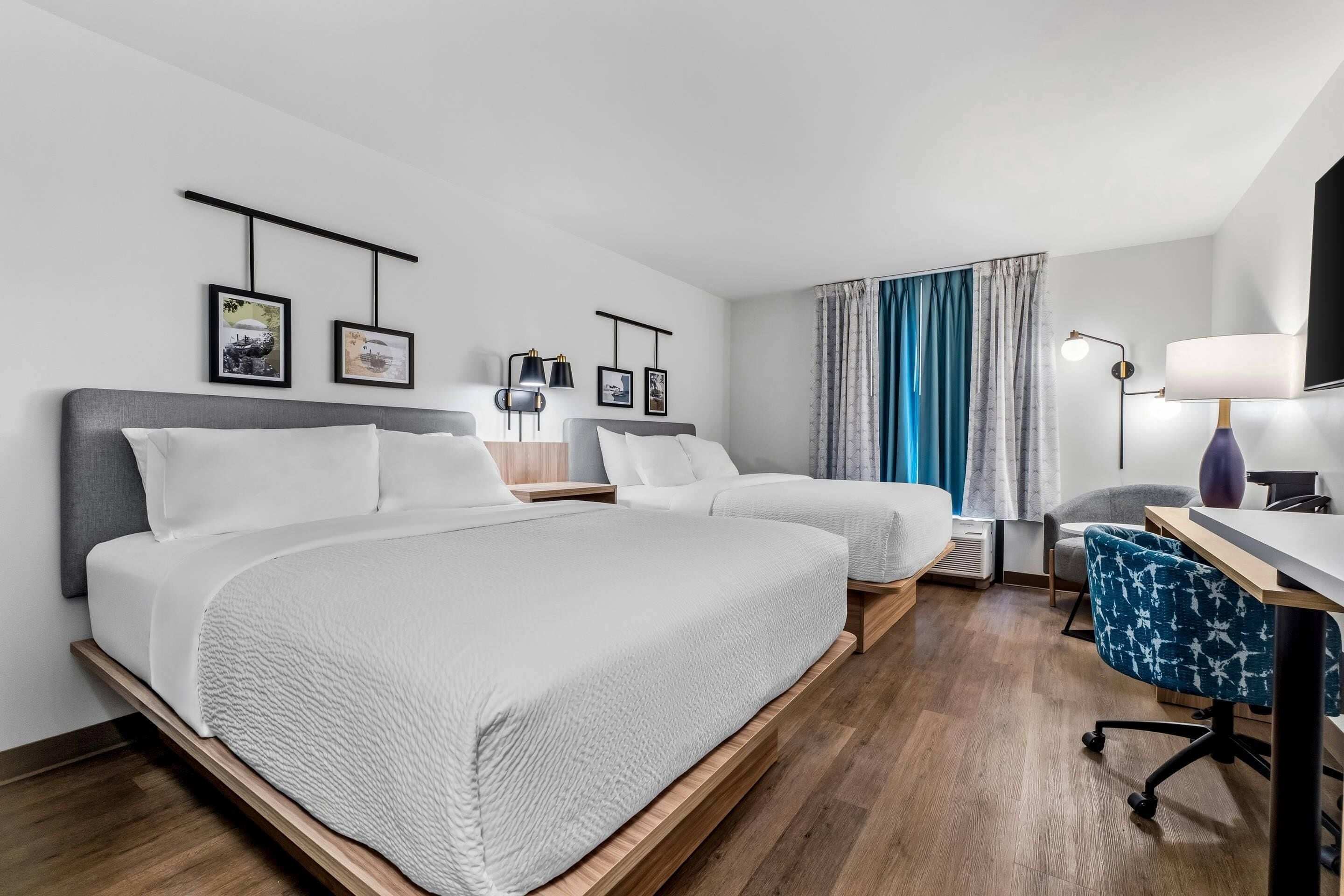 Desk, blackout curtains, iron/ironing board, free WiFi
