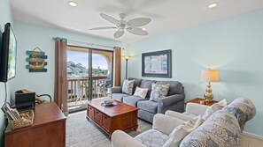 TV, DVD player, offices - Top-Floor Oceanview Condo with Sunset Views & Private Beach Access  Sleeps 6 (St. Augustine)