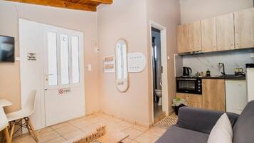 Leilighet, balkong, hageutsikt | Oppholdsområde