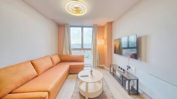 Căn hộ, 1 giường cỡ king và sofa giường, không hút thuốc, bếp nhỏ | Khu phòng khách