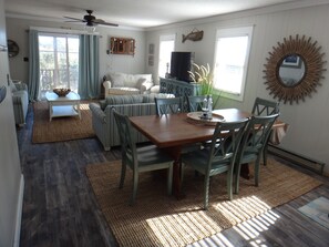 Smart TV, DVD player, books, video library