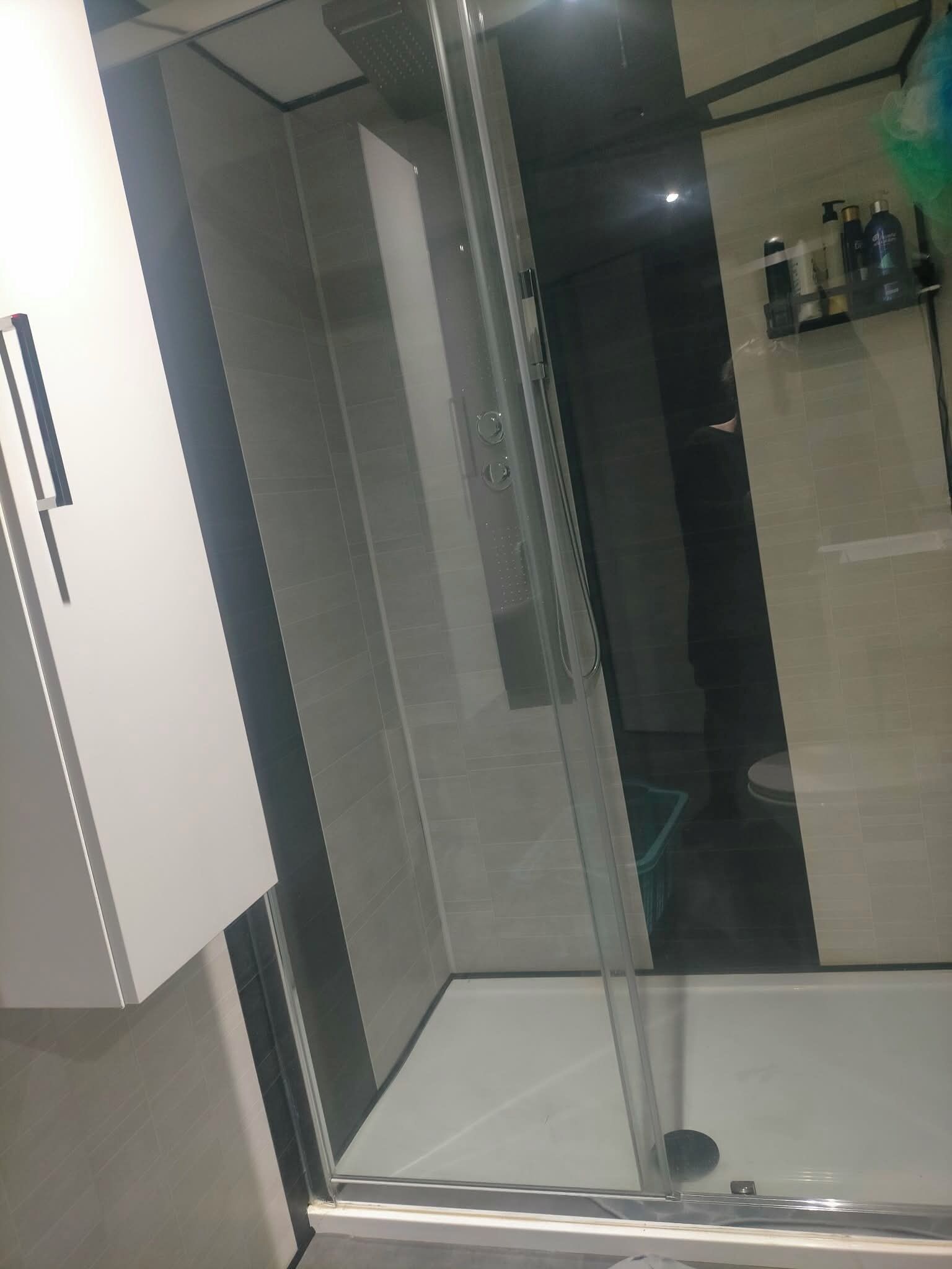 Shower, soap, toilet paper