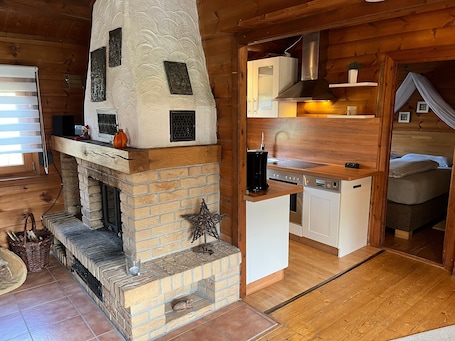 Interior. Chalet 'Blockhaus FerienZauber I' with Private Terrace, Garden, and Wi-Fi