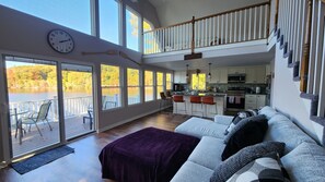 Living area - Lakeside Paradise with Private Dock. (Weare)