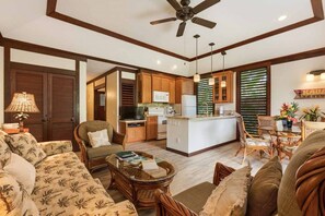 TV, books - Kiahuna Plantation #44 • Remodeled Ground Floor End Unit • 2 Min Walk to Beach (Koloa)