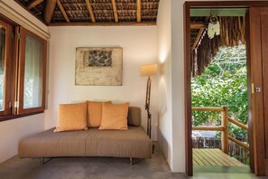 Comfort chalet, uitzicht op tuin | Interieur