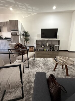 Living area - departamento totalmente equipado, zona providencia (Guadalajara)