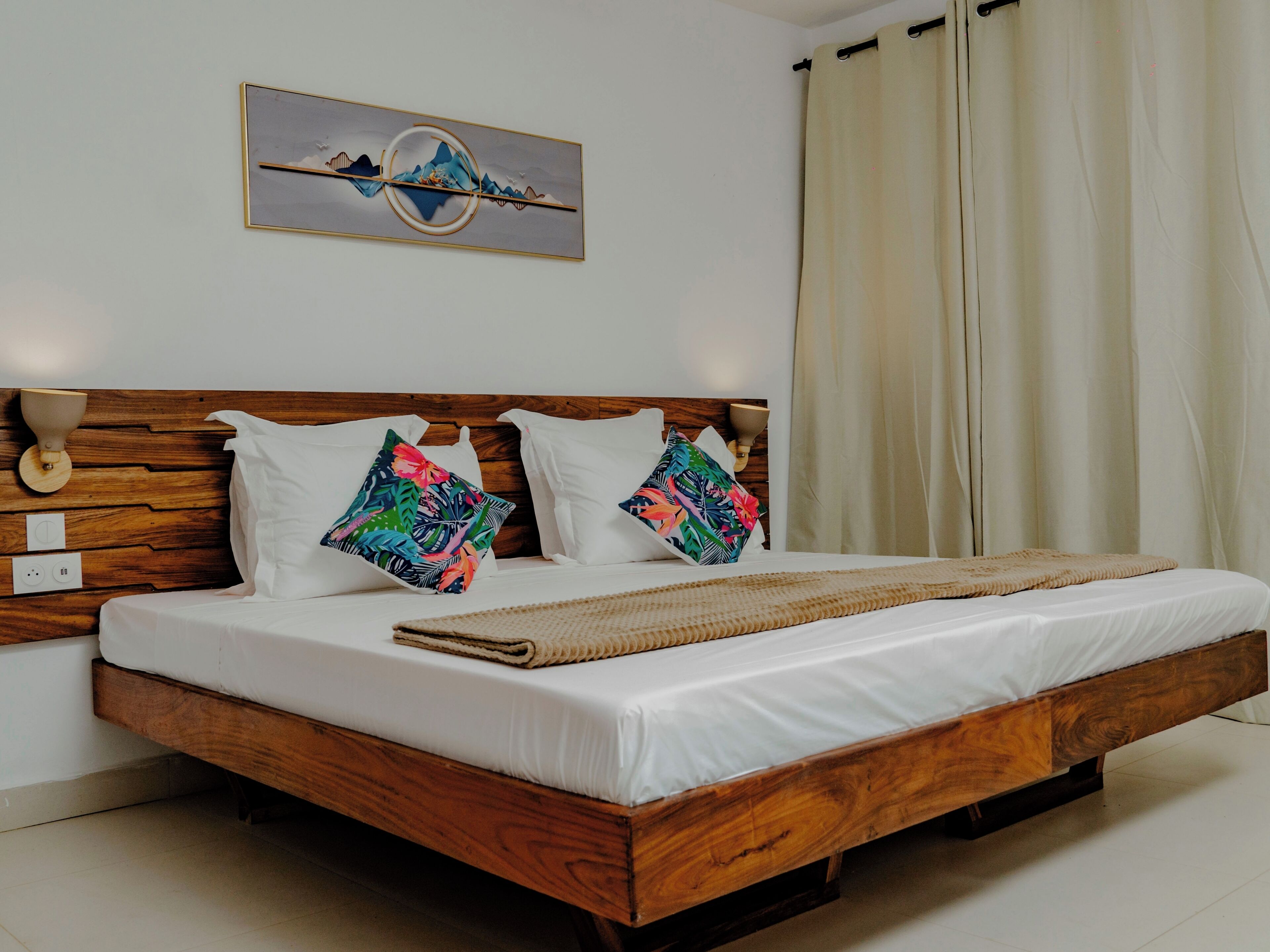 Chambre Double ou avec lits jumeaux, vue partielle sur la mer