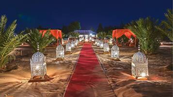 Outdoor banquet area