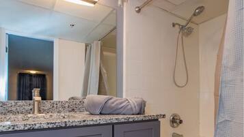 Towels, soap, shampoo, toilet paper