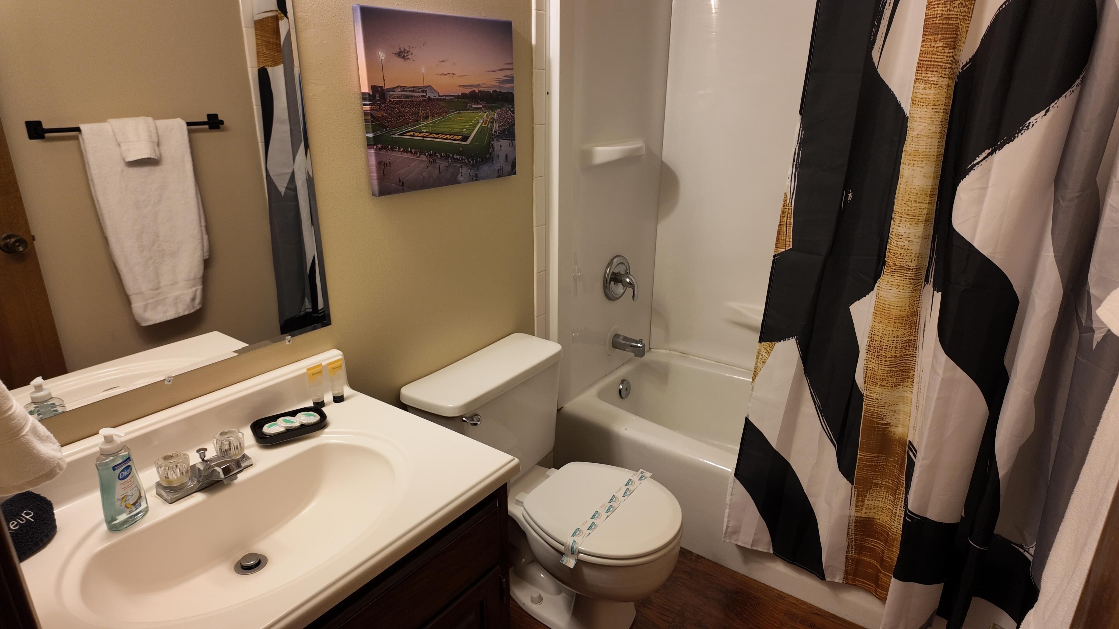 Hair dryer, towels