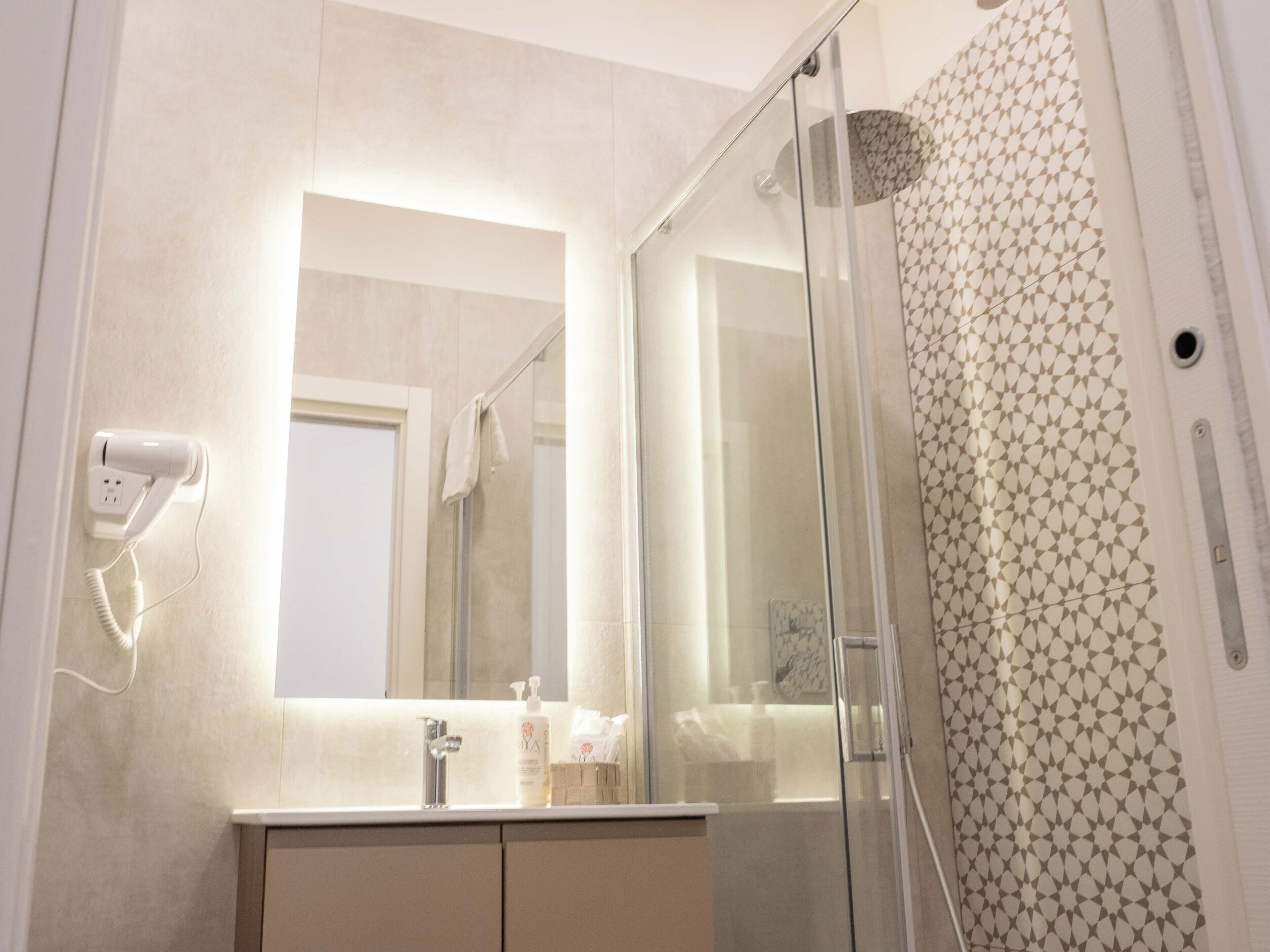 Family Quadruple Room, City View | Bathroom | Shower, hair dryer, towels, soap