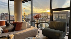 Luxury Penthouse, Balcony, City View | Living area - Capital Metro Stay (Washington)