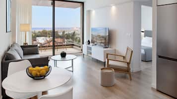 Design Apartment, 1 Bedroom, Balcony, Sea View | Living area