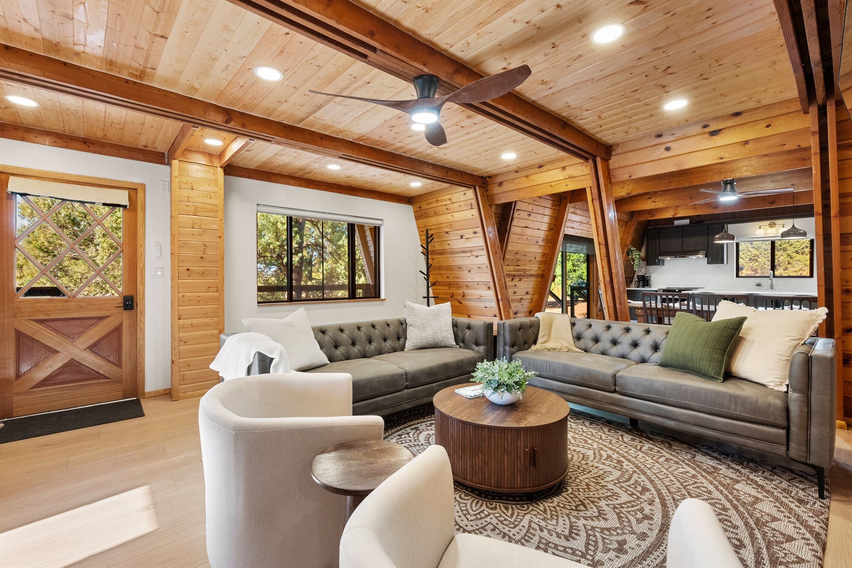 Smart TV, fireplace, video games, foosball