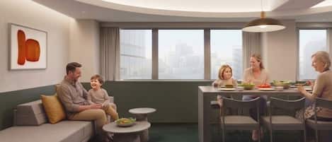 Deluxe Apartment | In-room safe, desk, blackout drapes, iron/ironing board
