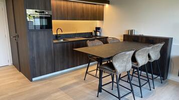 Classic Apartment, 2 Bedrooms | Private kitchen | Fridge, microwave, dishwasher, coffee/tea maker