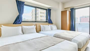 Blackout drapes, iron/ironing board (on request), WiFi (free)