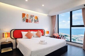 Family Apartment, Balcony, Ocean View | Desk, laptop workspace, blackout drapes, iron/ironing board - The Dome Hon Thom Boutique Hote (Phu Quoc)