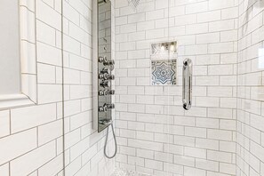 Shower, hair dryer, towels - Historic Old Town home with three apartments, balcony, & lighthouse view (Key West)
