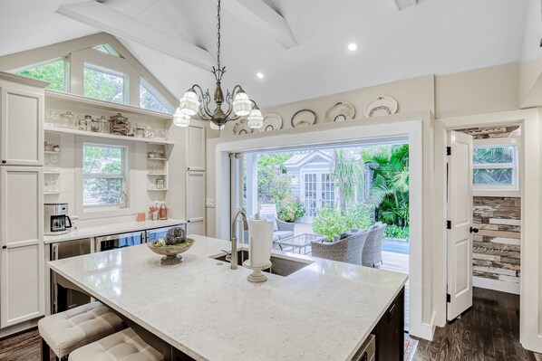 Fridge, microwave, oven, stovetop - Fabulous Home with Private Saltwater Pool, Central AC, & High-Speed WiFi (Key West)
