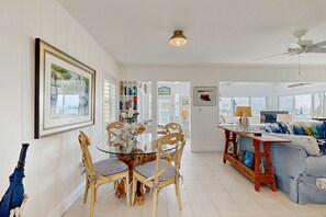 Dining - Waterfront beauty with a dock, small private beach, washer/dryer, & gas grill (Key Colony Beach)