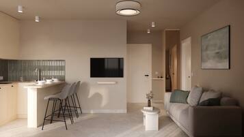 Classic Apartment, Balcony, Mountain View | Living area