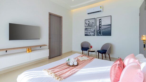 Vila Deluks, balkon, pemandangan kebun