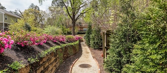 Cozy 2BR house, one king and one queen bedroom - fully equipped kitchen, laundry room - fenced backyard opening to pristine courtyard.
