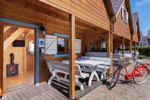 Outdoor dining - Two-story holiday homes with a pool (Rewal)