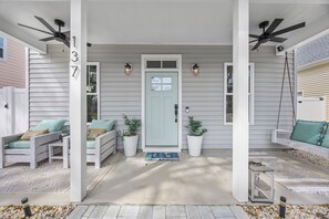 Terrace/patio - Brand New Coastal Retreat - Beach Access and Fenced Yard! (Oak Island)